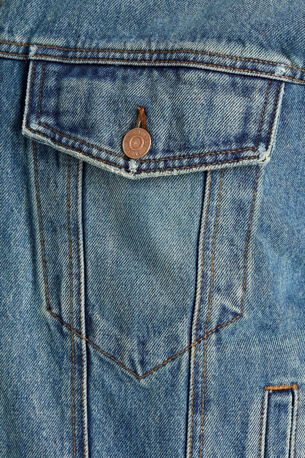 BALENCIAGA Asymmetric faded denim jacket