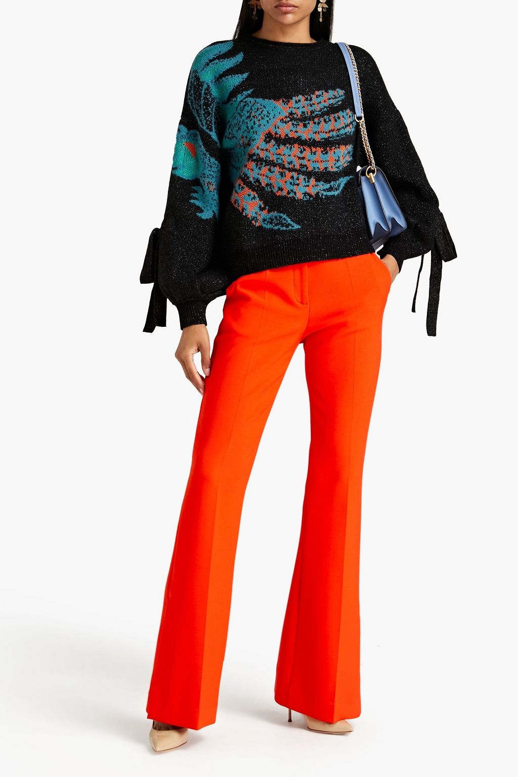 DIANE VON FURSTENBERG Jasleen metallic jacquard-knit wool sweater