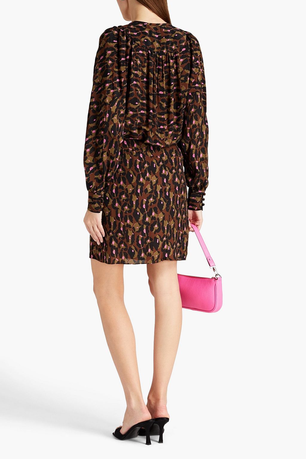DIANE VON FURSTENBERG Dollie gathered printed crepe de chine mini dress
