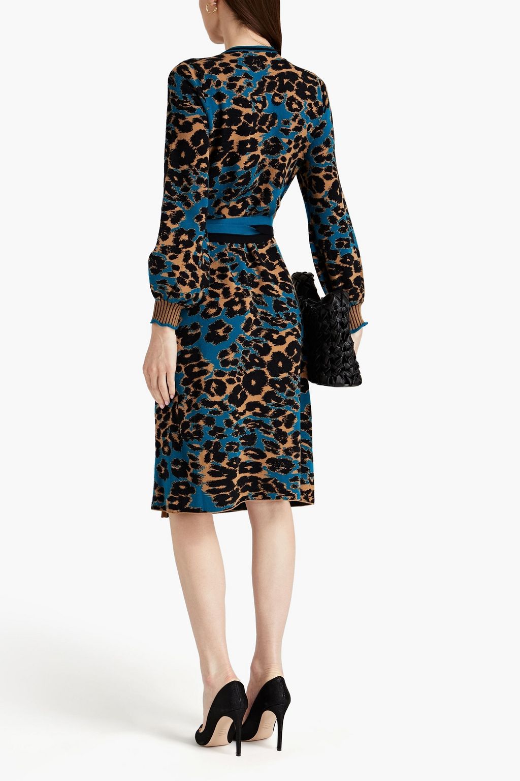 DIANE VON FURSTENBERG Lois leopard jacquard-knit wrap dress