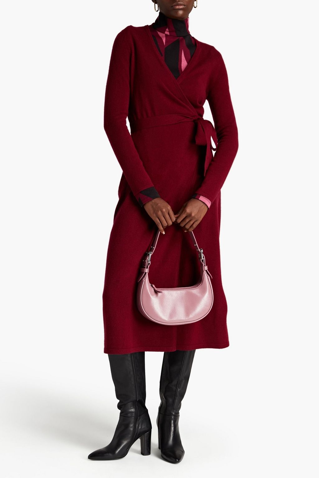 DIANE VON FURSTENBERG Astrid wool and cashmere-blend midi wrap dress