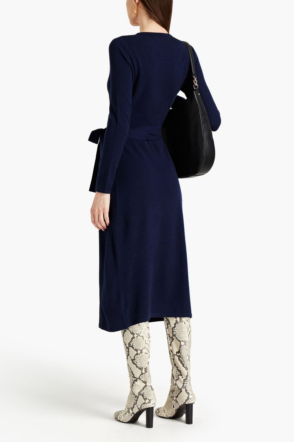 knee length dresses for ladies Astrid Wool-Cashmere Wrap Dress