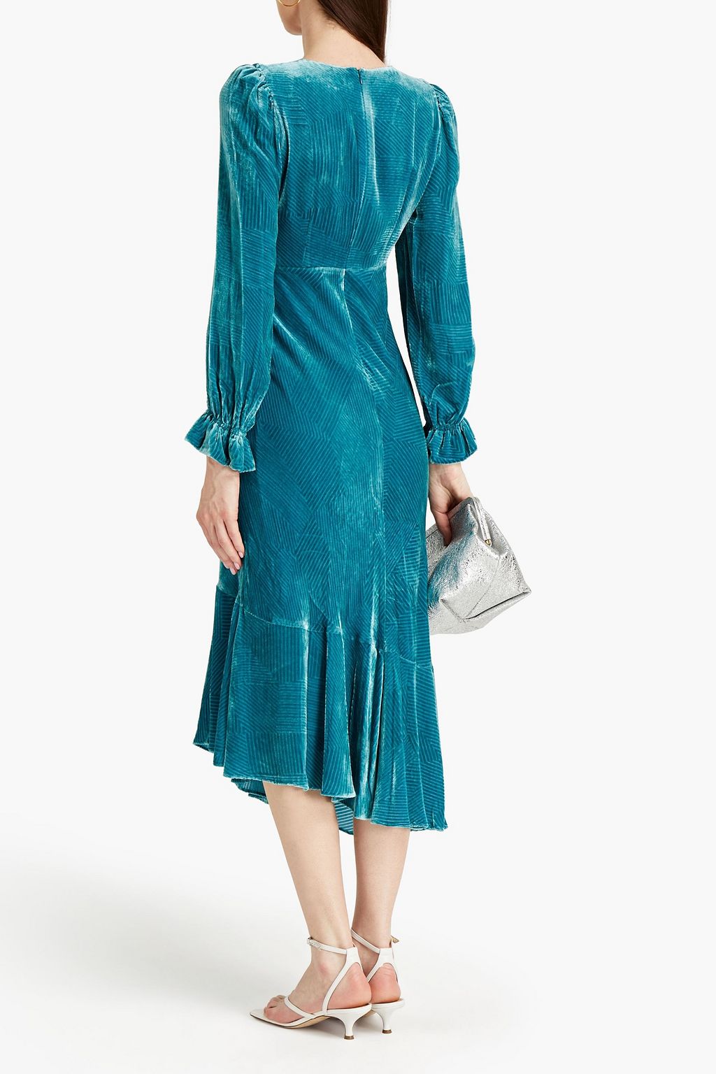 DIANE VON FURSTENBERG Manal gathered devoré-velvet midi dress