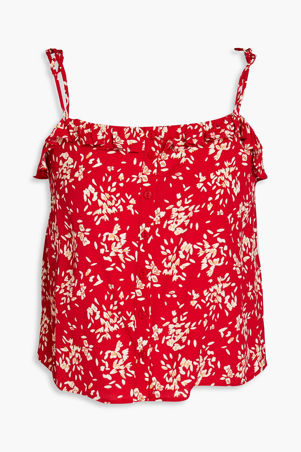 ba&sh - floral-print crepe de chine top - red - 1