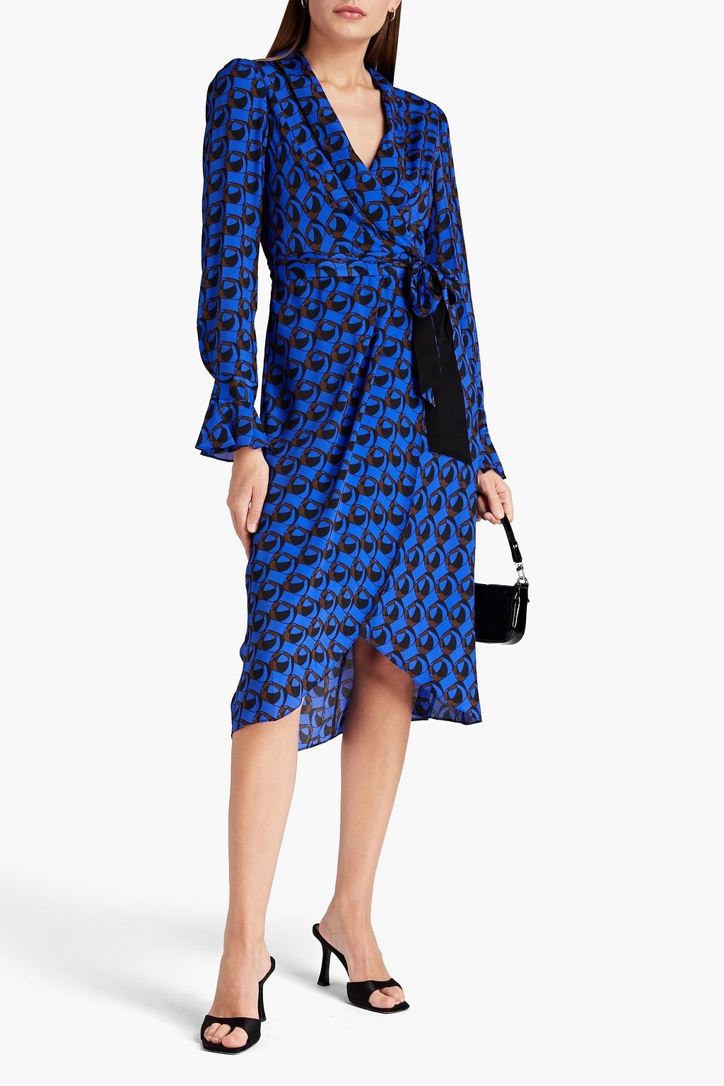 DIANE VON FURSTENBERG Anuj wrap-effect printed crepe de chine midi dress