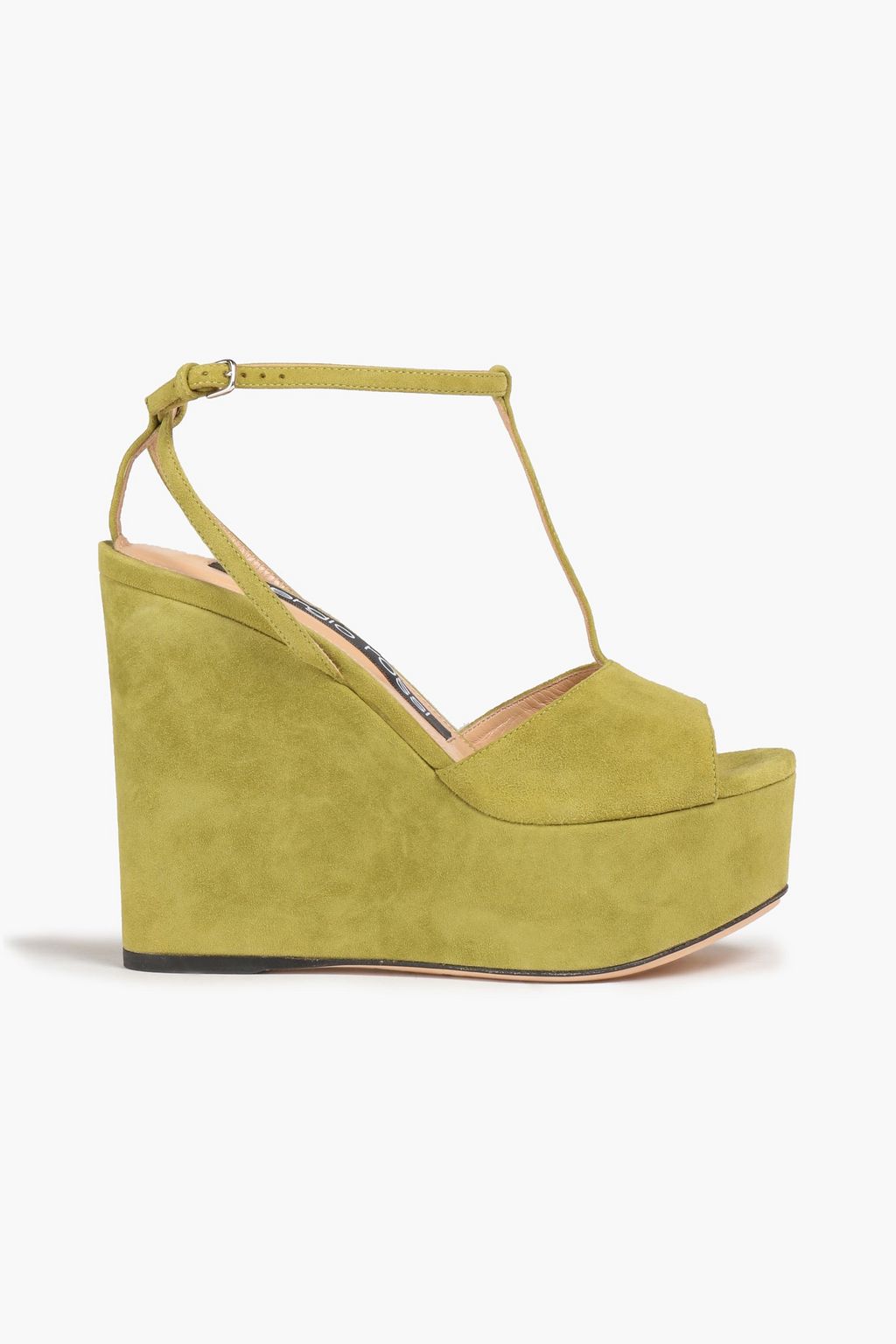 Suede platform wedge sandals lime green EU 34.5