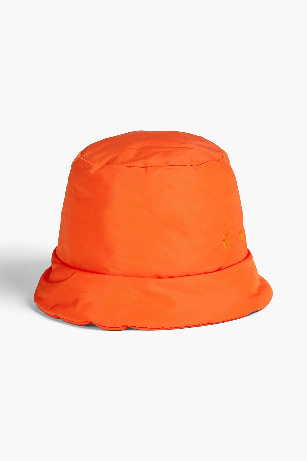 Bright orange Embroidered shell bucket 