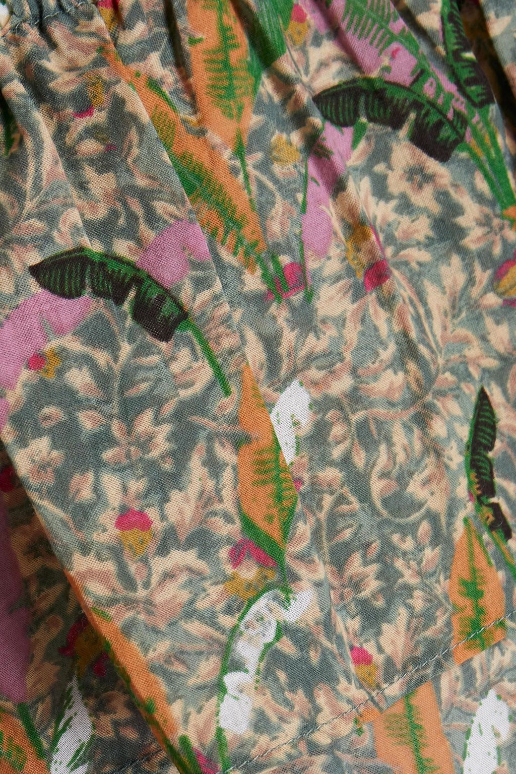 BA&SH Strapless gathered floral-print top