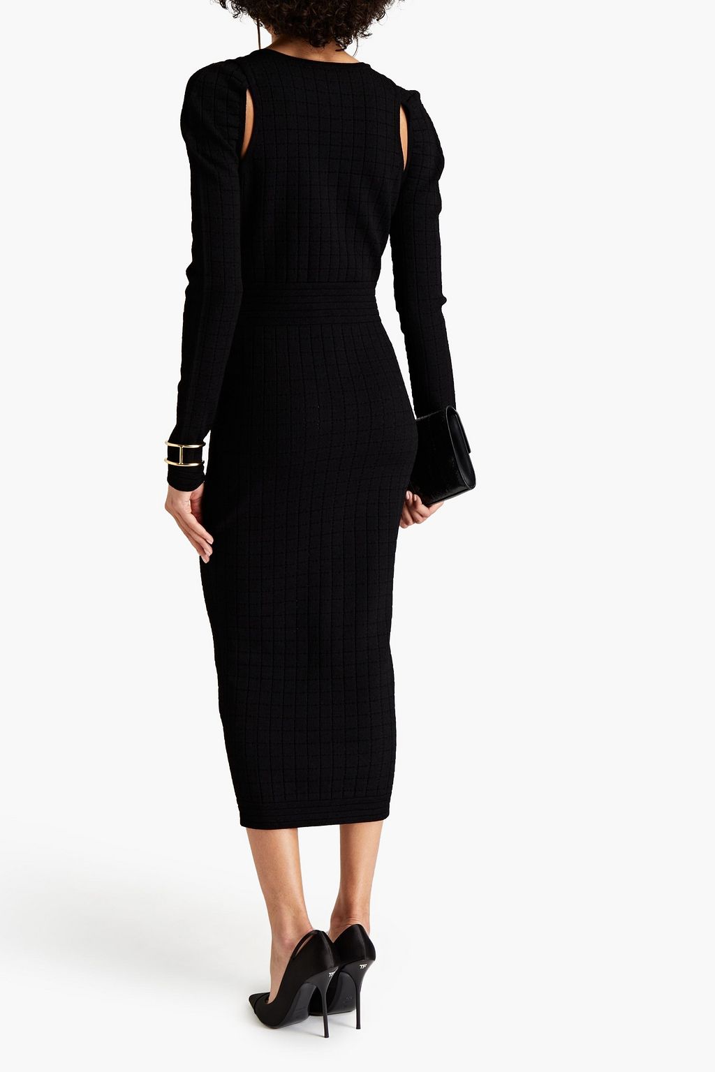 BALMAIN Cutout stretchknit midi dress THE