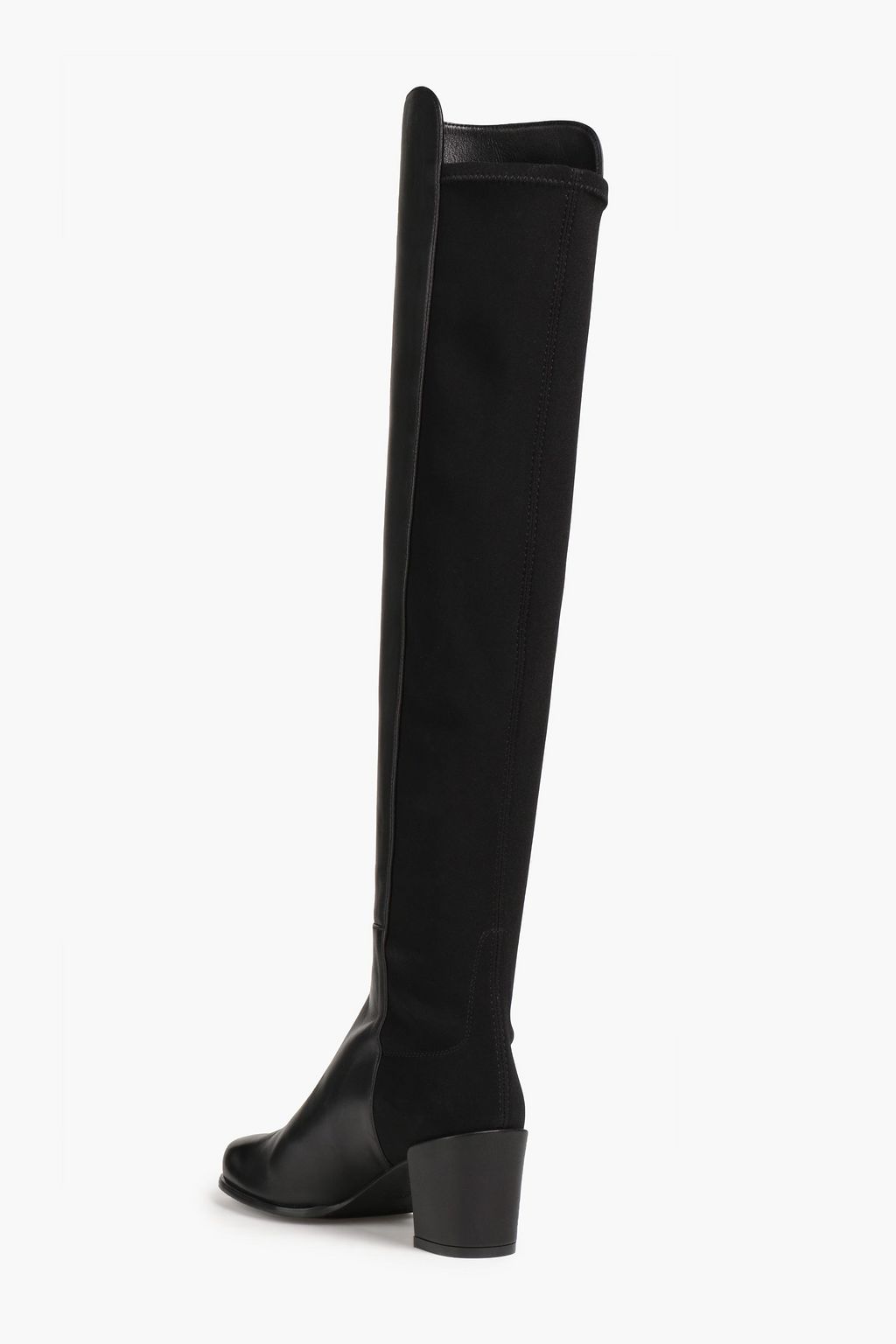 STUART WEITZMAN بوت بطول أعلى الركبة "سيتي" من الجلد وميكرو ستريتش
