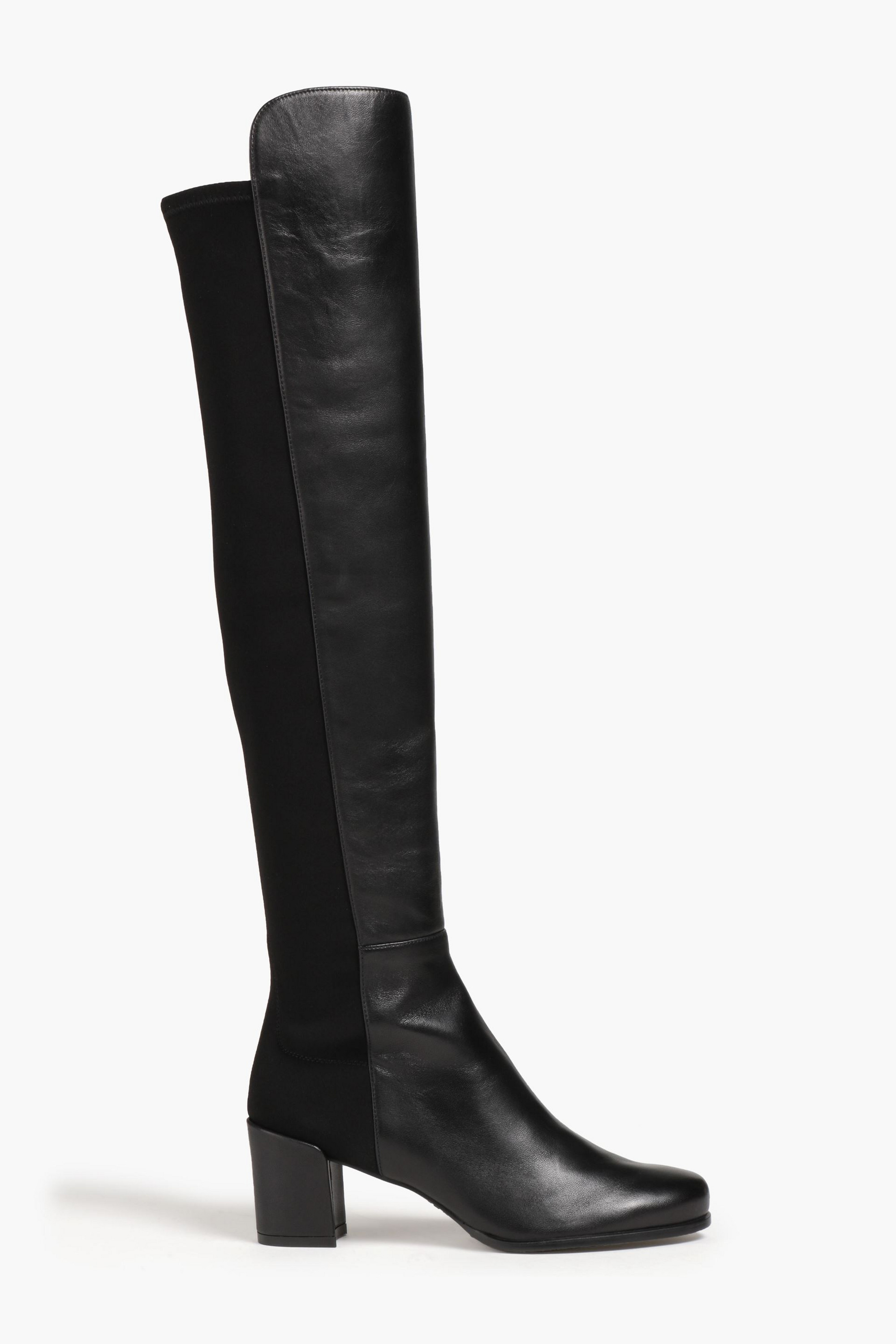 Stuart Weitzman City microstretch and leather over-the-knee boots