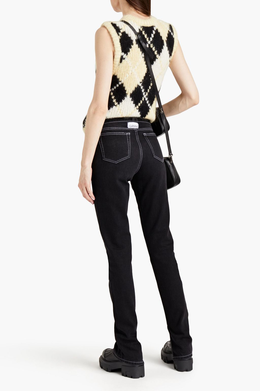 GANNI Mid-rise slim-leg jeans