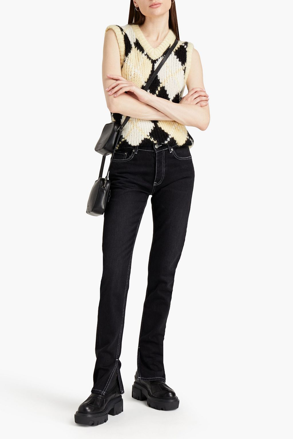 GANNI Mid-rise slim-leg jeans