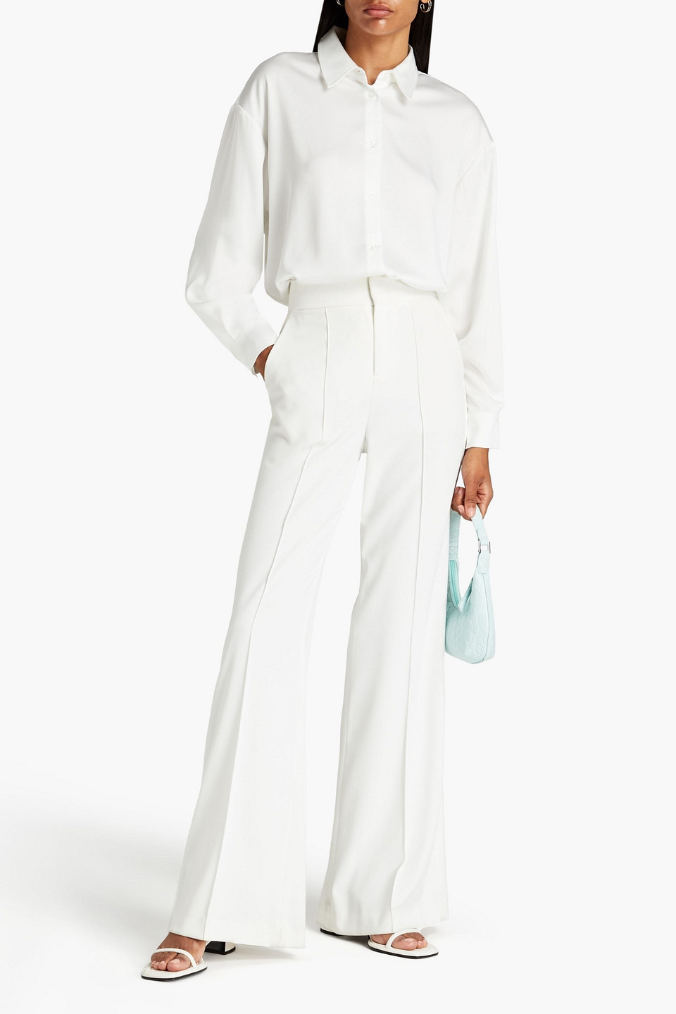 Ba&sh Satin-crepe Shirt In White