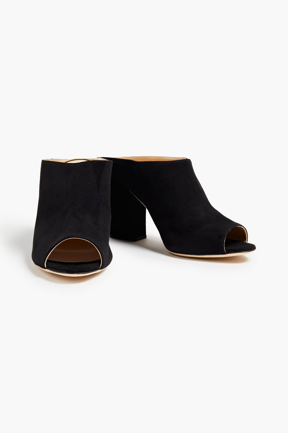 Sergio Rossi Suede Mules In Black