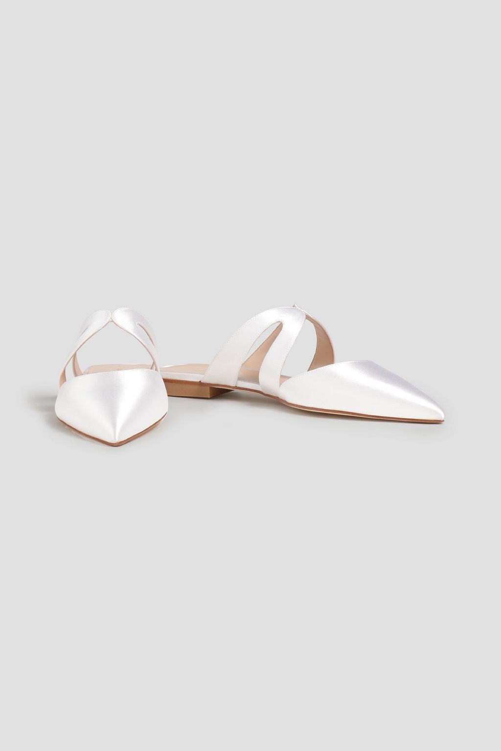 STUART WEITZMAN Mariposa 컷아웃 새틴 슬리퍼