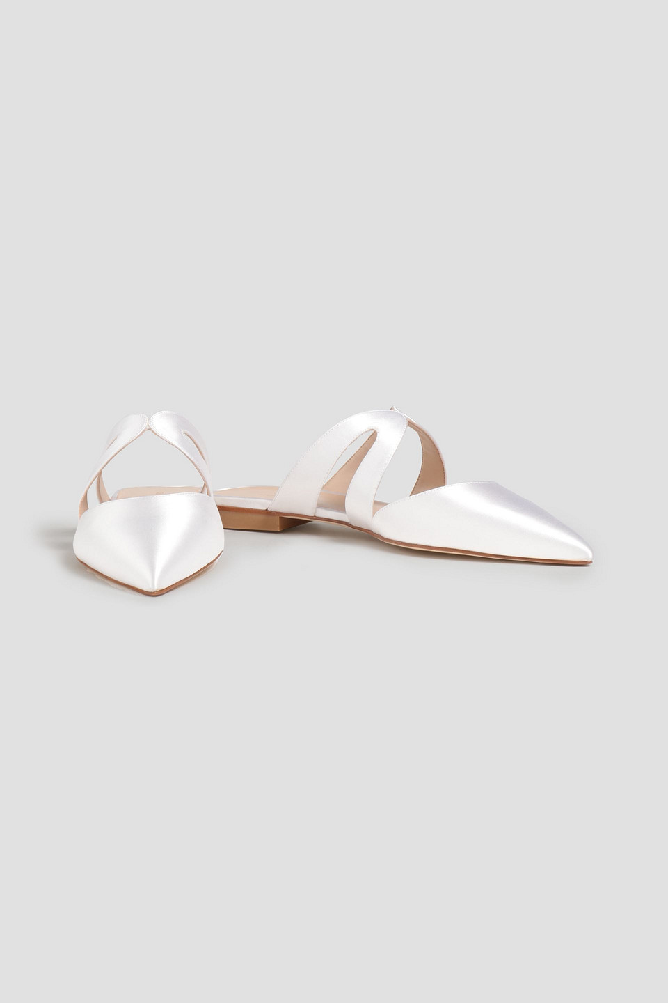 STUART WEITZMAN MARIPOSA CUTOUT SATIN SLIPPERS 3074457345631440674