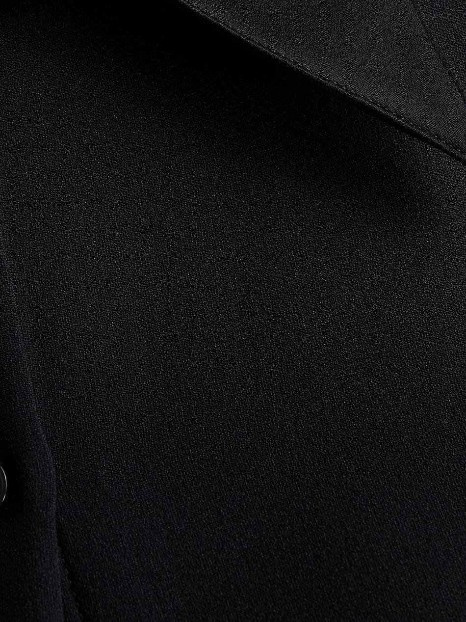 satin-trimmed cady shirt dress