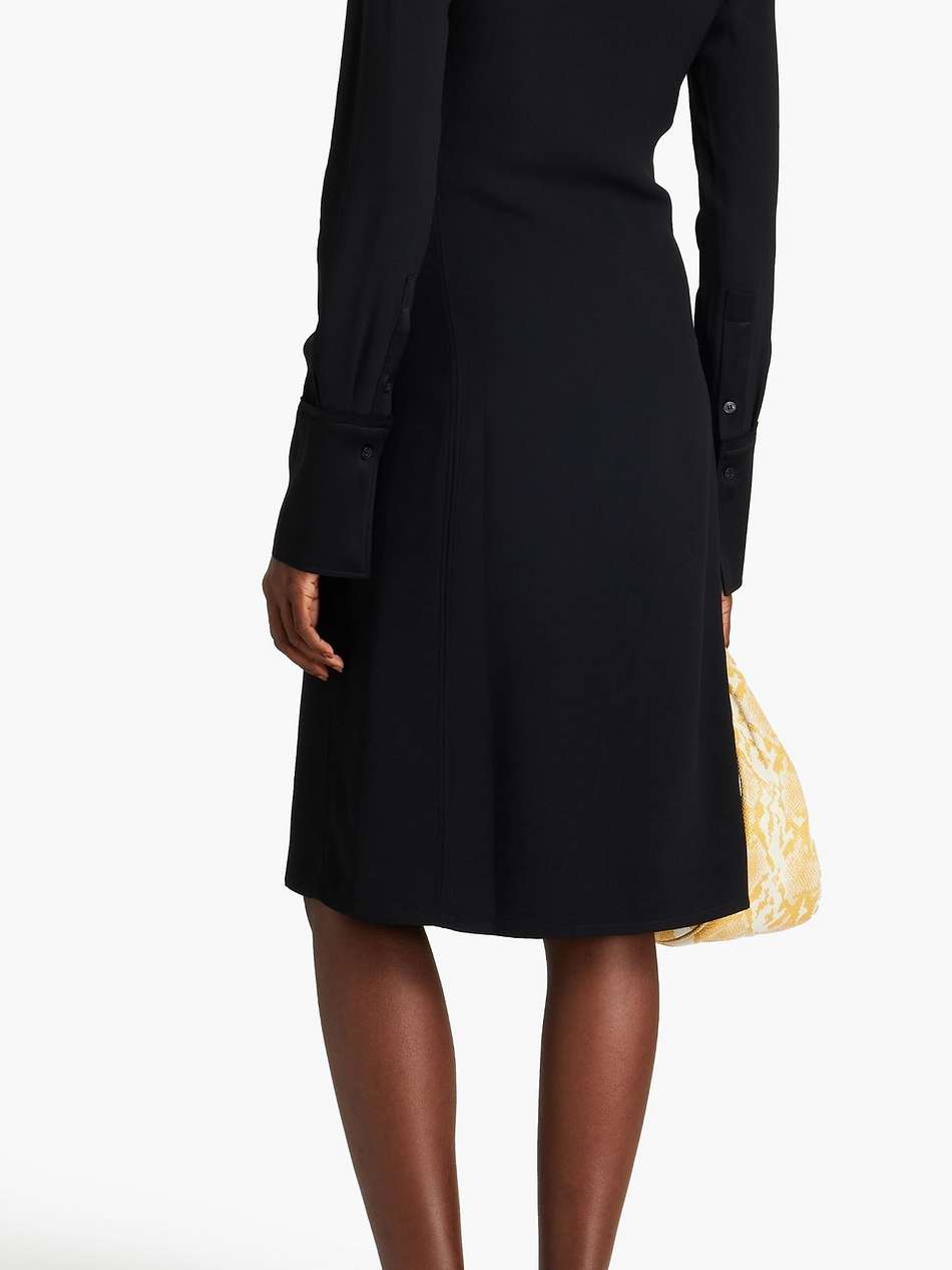 satin-trimmed cady shirt dress