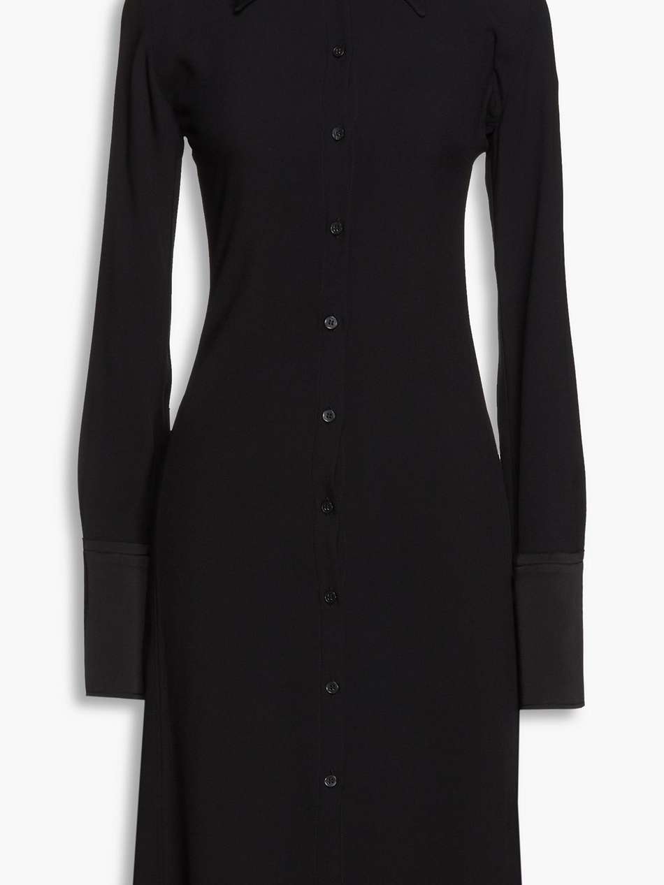 satin-trimmed cady shirt dress