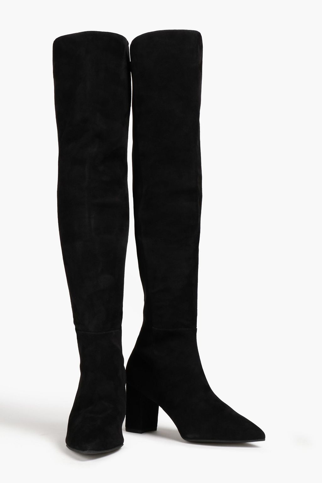 STUART WEITZMAN Carly microstretch and suede over-the-knee boots