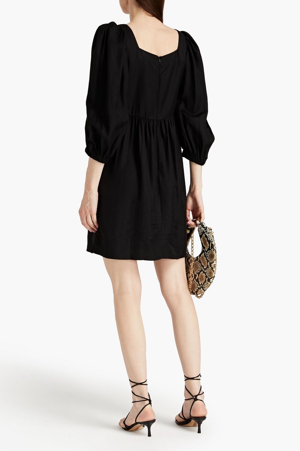 BA&SH Palerme gathered slub woven mini dress | THE OUTNET