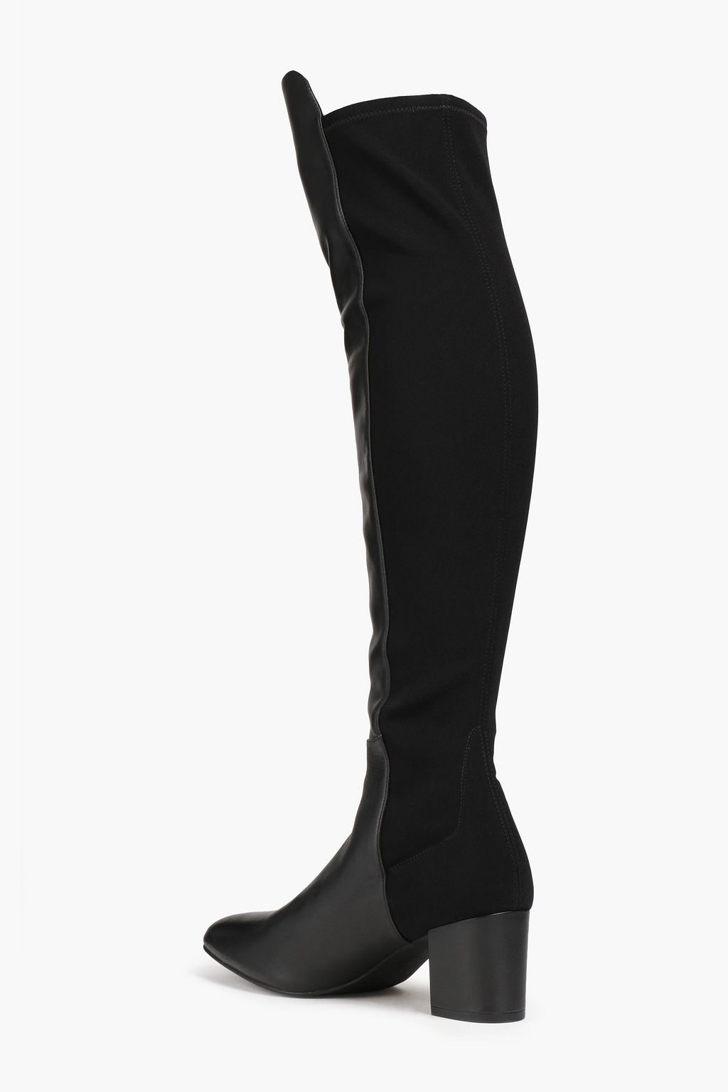 STUART WEITZMAN بوت بطول أعلى الركبة "جيلان" من الجلد وميكرو ستريتش