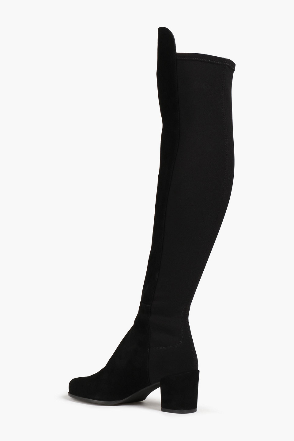 Shop Stuart Weitzman City Suede And Neoprene Over-the-knee Boots In Black