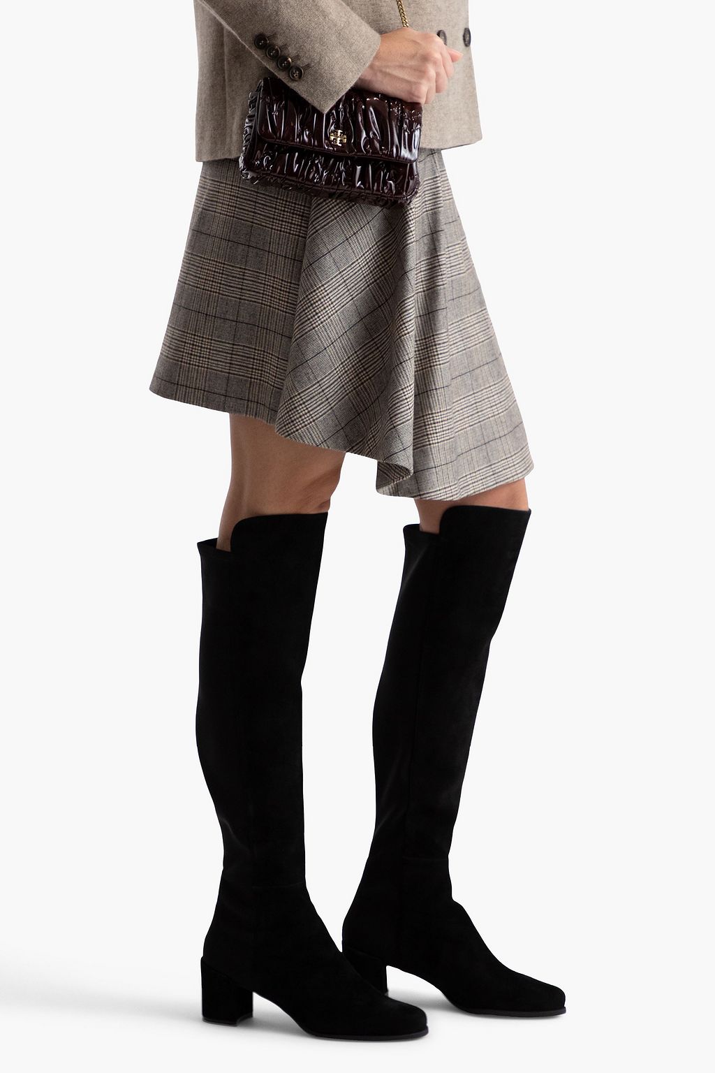 STUART WEITZMAN City microstretch and suede over the knee boots THE OUTNET