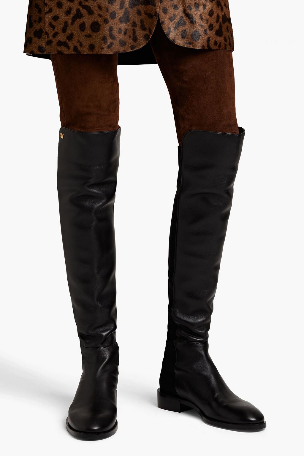 STUART WEITZMAN Keelan microstretch and leather over-the-knee boots
