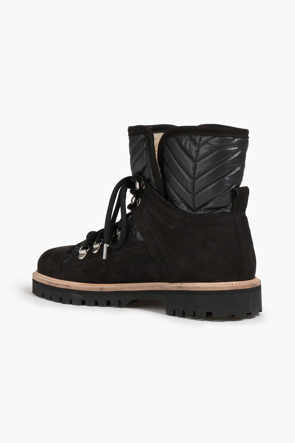 GANNI Quilted shell and suede combat boots