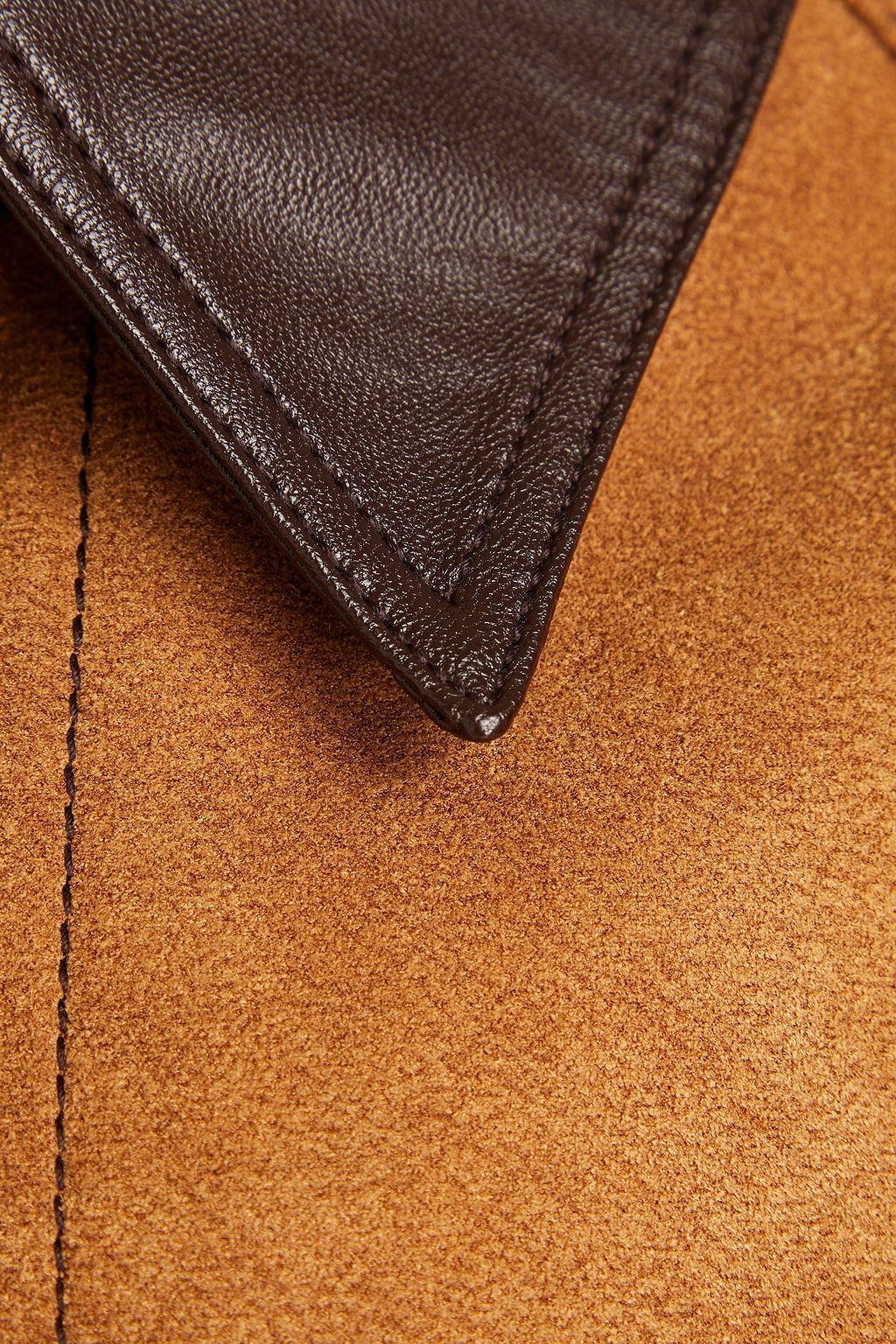 LVIR Faux leather-trimmed faux suede jacket