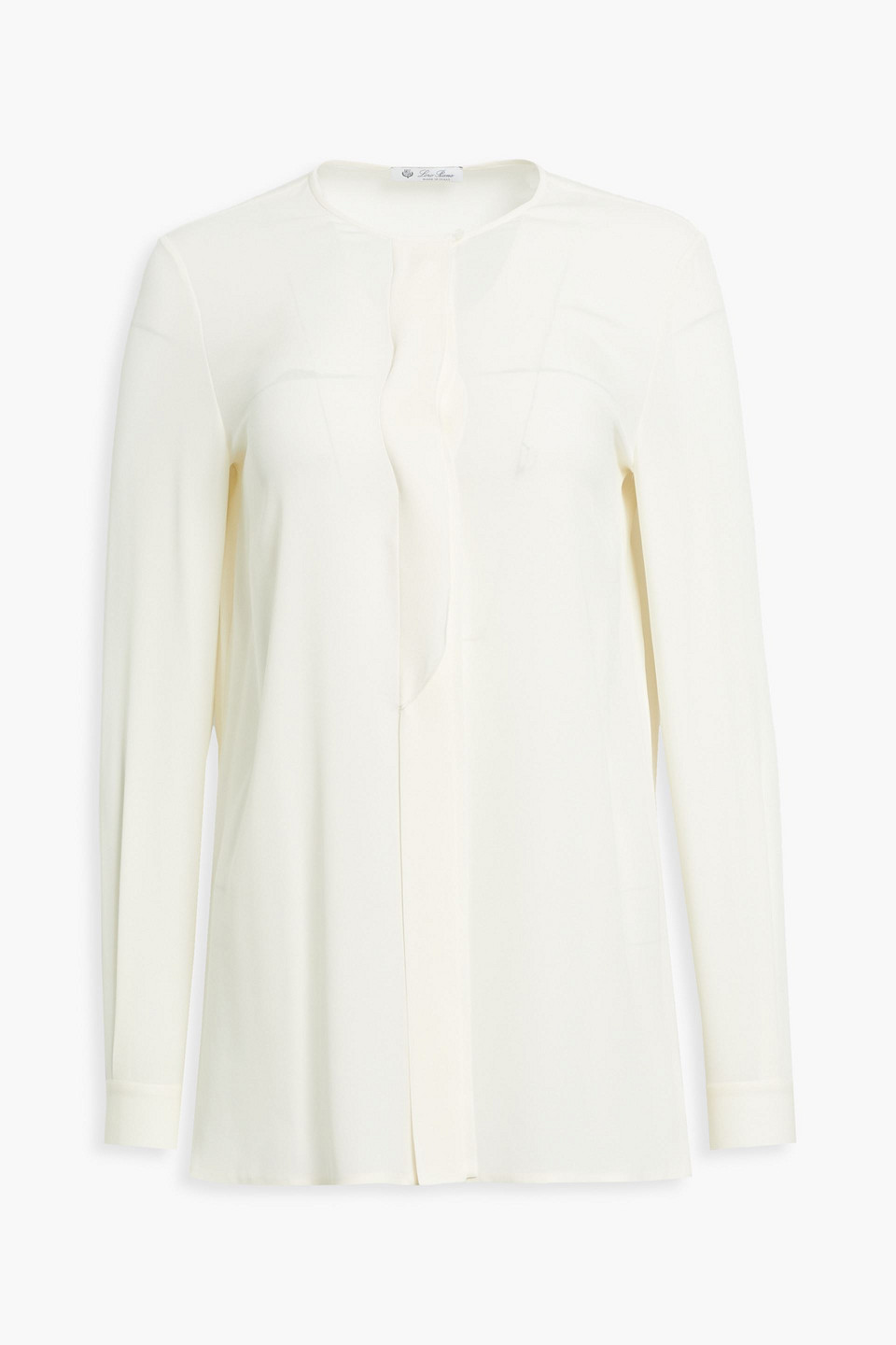 Loro Piana Silk-blend Crepe Blouse In Neutral