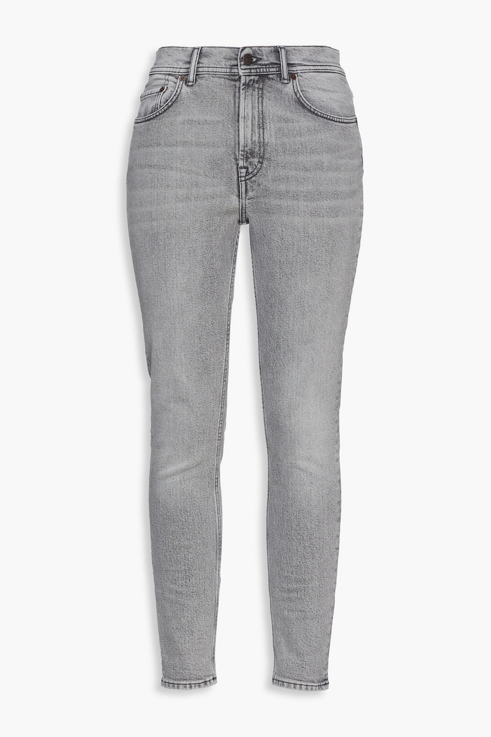 acne studios - faded high-rise skinny jeans - gray - 29w-32l