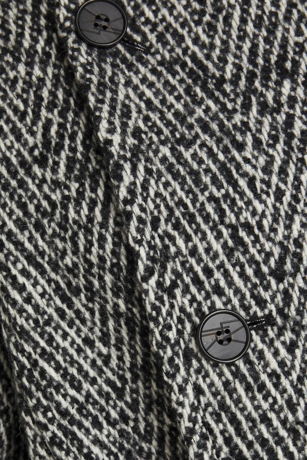 LVIR Belted herringbone wool-blend tweed coat