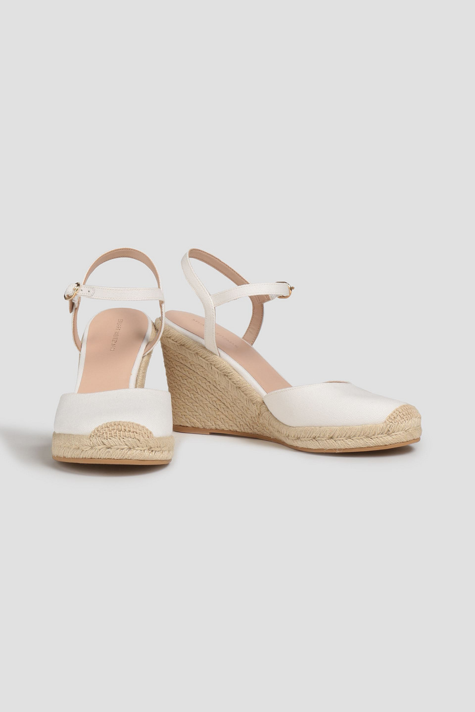 Stuart Weitzman Mykonos Canvas Wedge Espadrilles In White | ModeSens