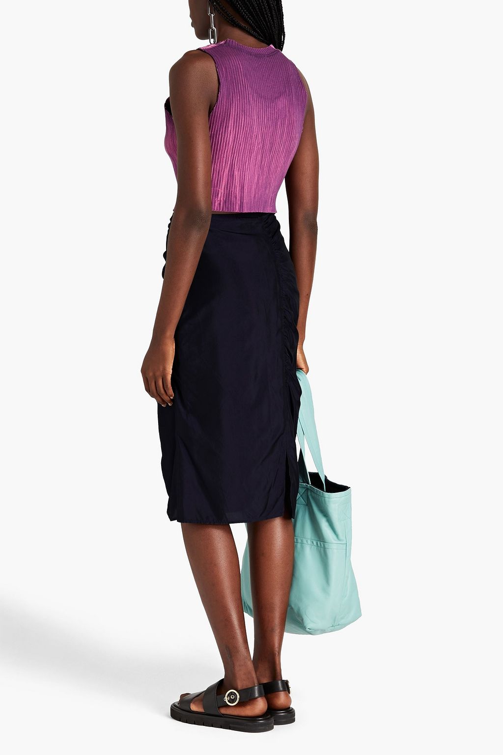 ACNE STUDIOS Ruched cupro skirt