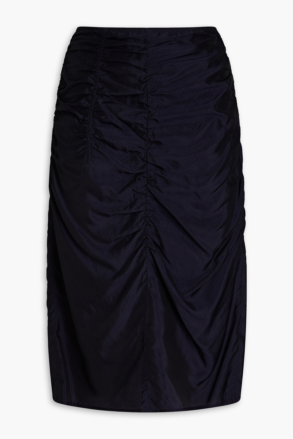 Ruched cupro skirt