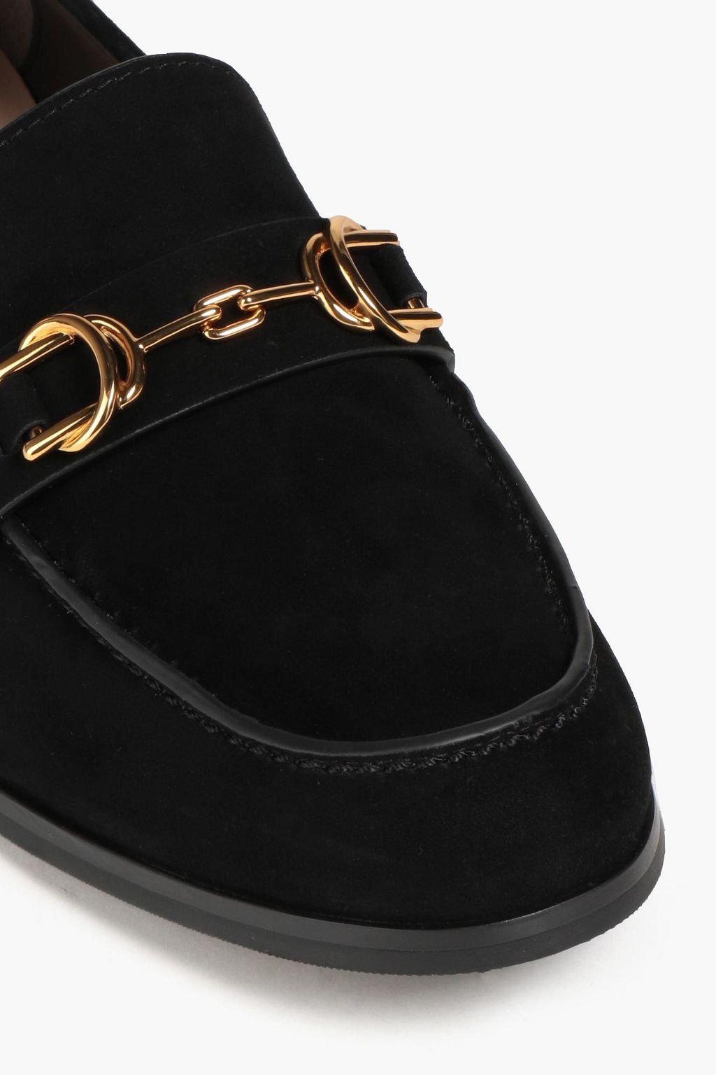STUART WEITZMAN Owen buckle-embellished suede loafers