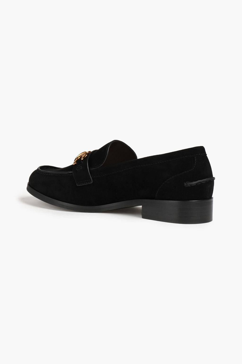 STUART WEITZMAN Owen buckle-embellished suede loafers