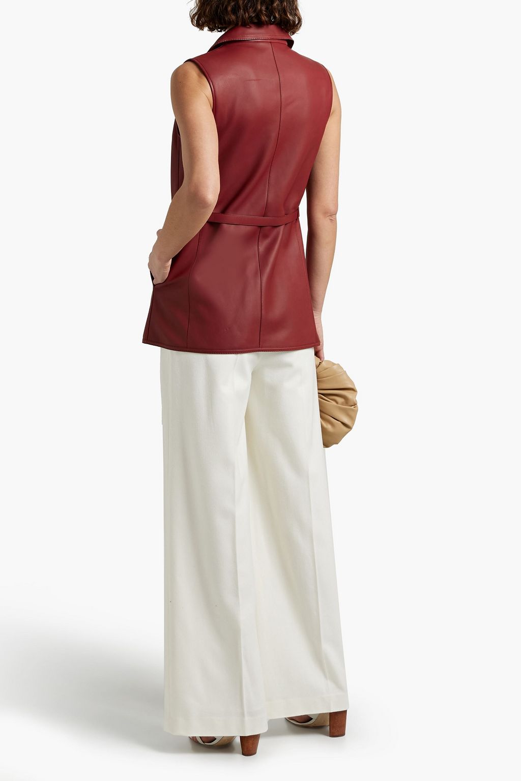 LORO PIANA Belted leather vest