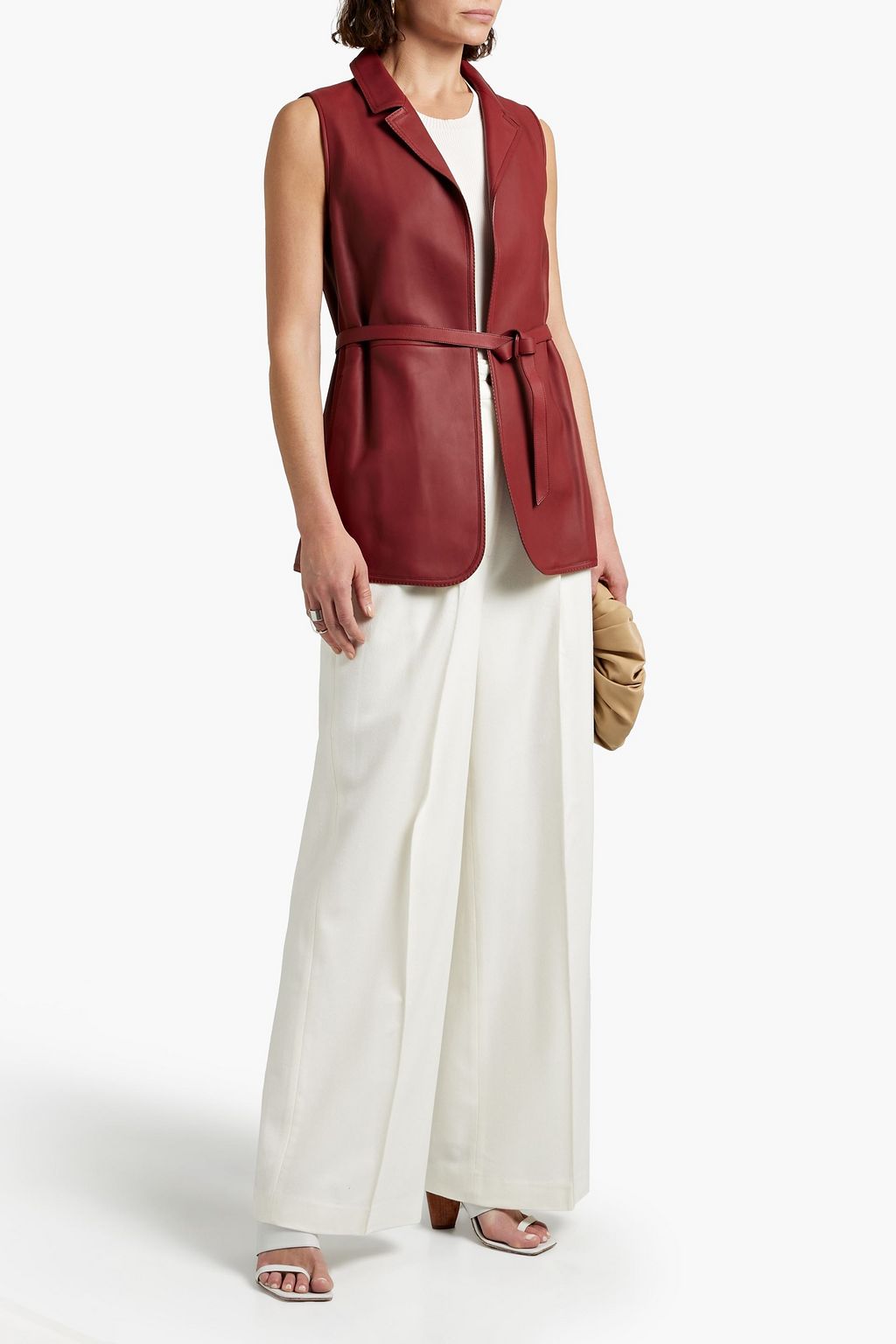 LORO PIANA Belted leather vest