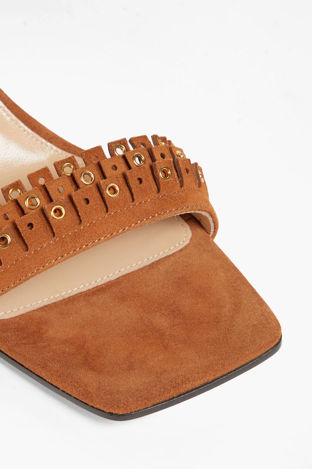 SERGIO ROSSI Eyelet-embellished suede sandals
