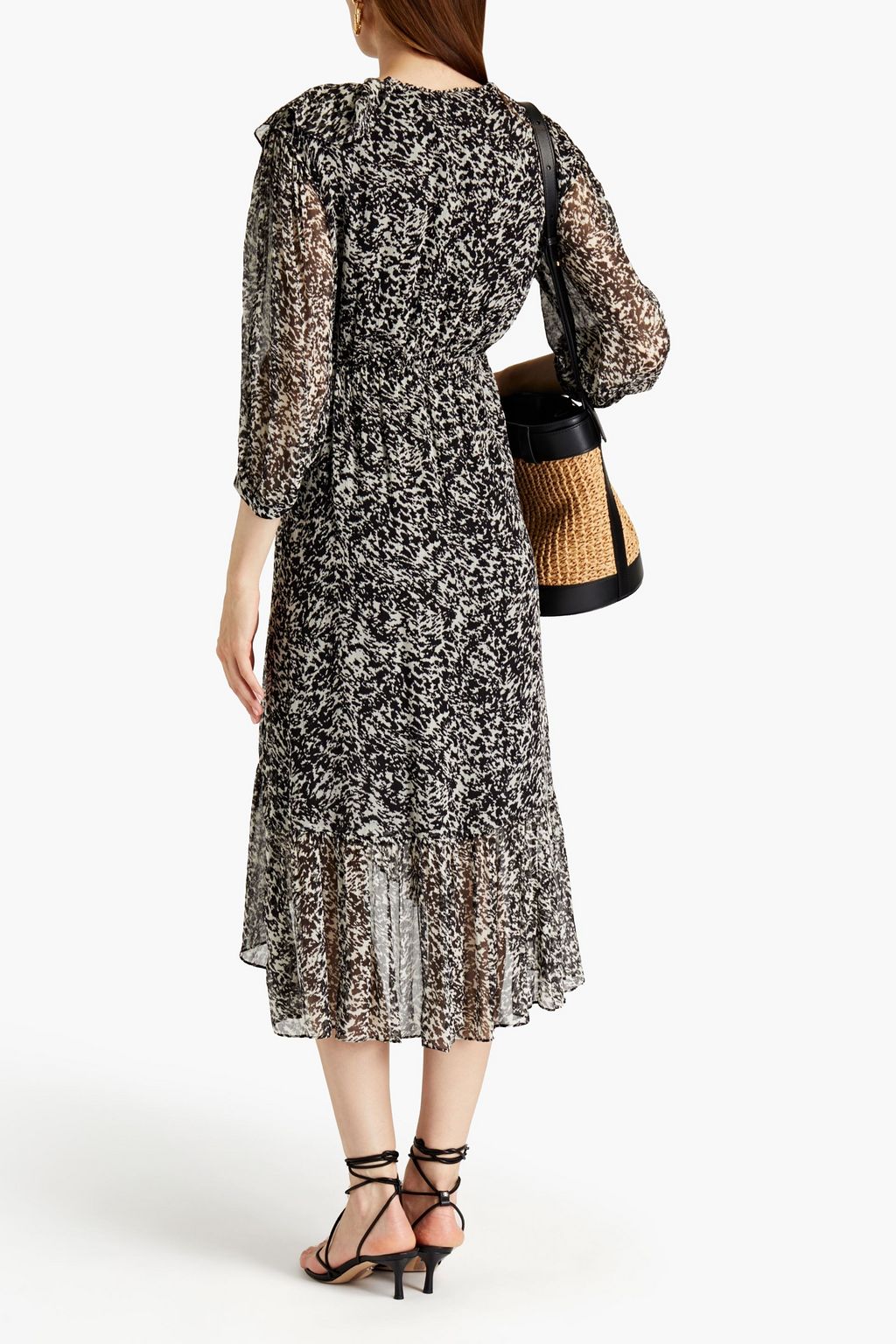 BA&SH Erym ruffled printed crepon dress | THE OUTNET