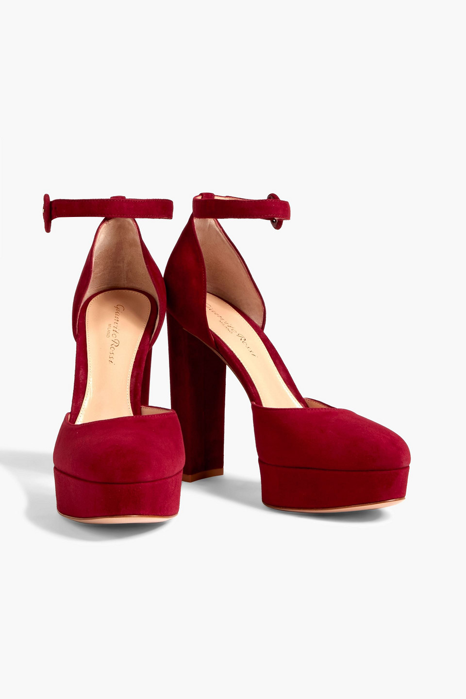 Gianvito Rossi Beth Suede Platform Pumps In Crimson
