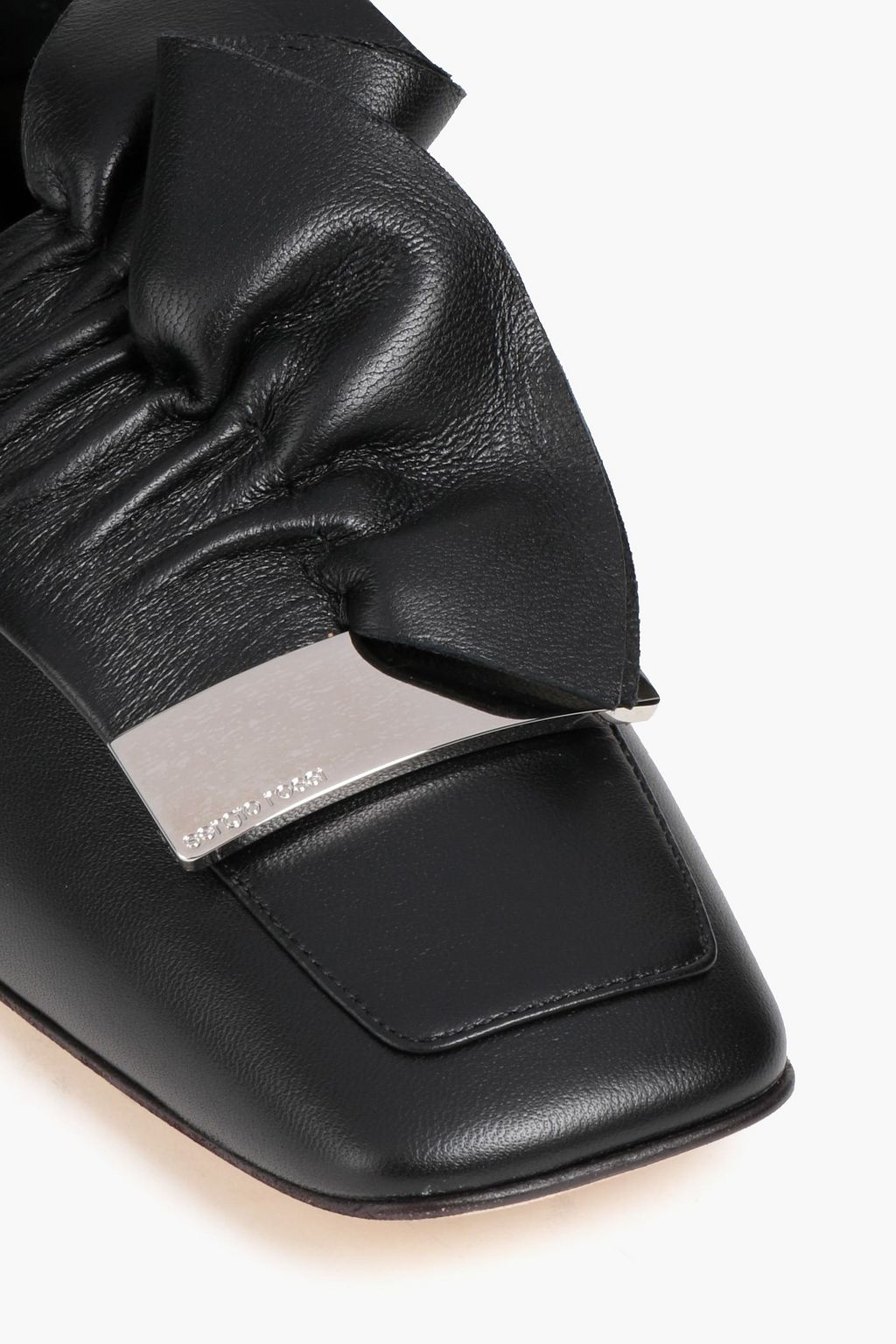 SERGIO ROSSI sr1 ruffled leather collapsible-heel loafers