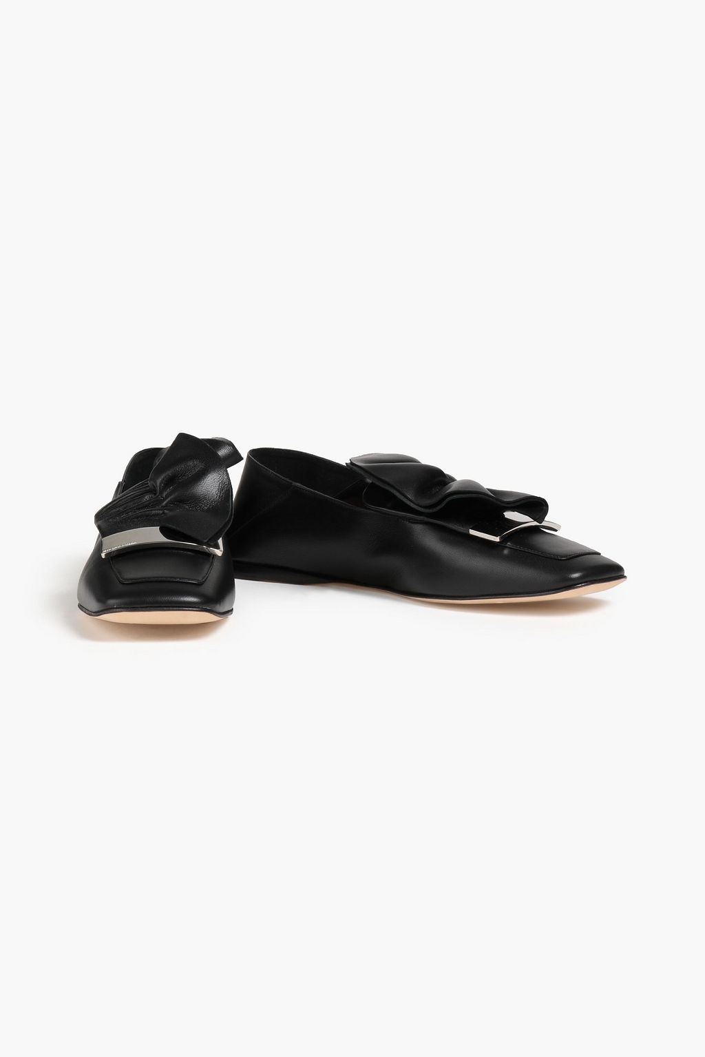 SERGIO ROSSI sr1 ruffled leather collapsible-heel loafers