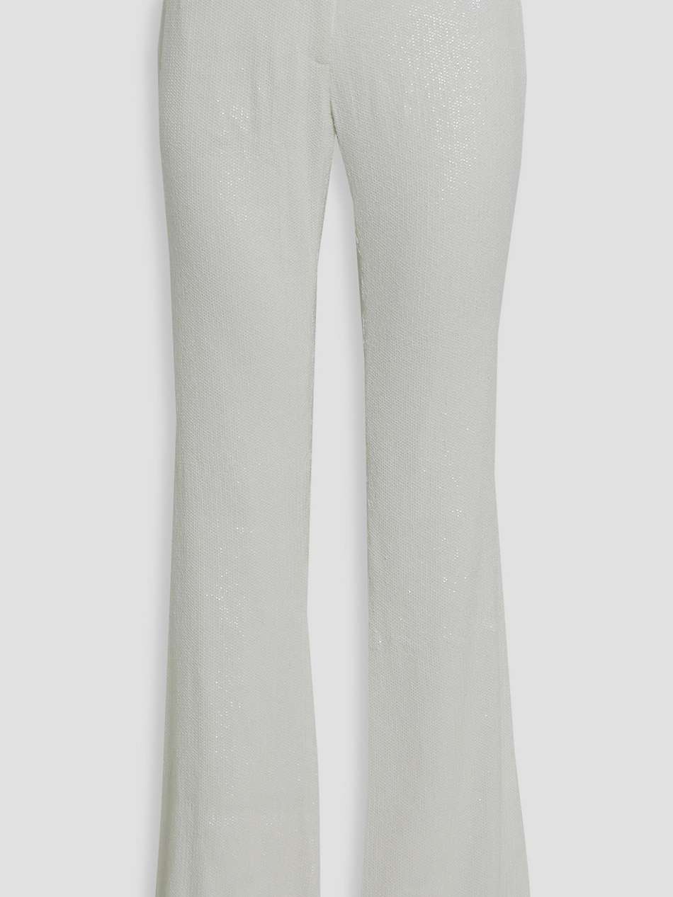 faille-paneled sequined woven wide-leg pants