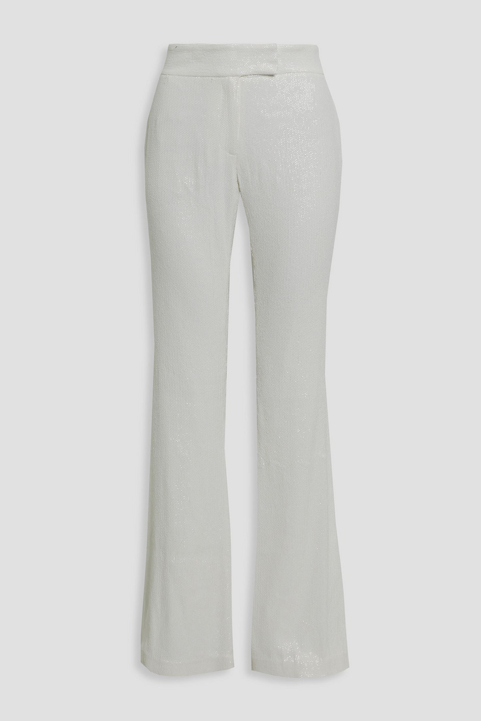 Faille-paneled sequined woven wide-leg pants