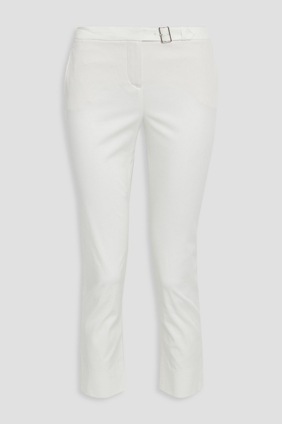 Loro Piana Cropped Cotton-blend Poplin Slim-leg Pants In White